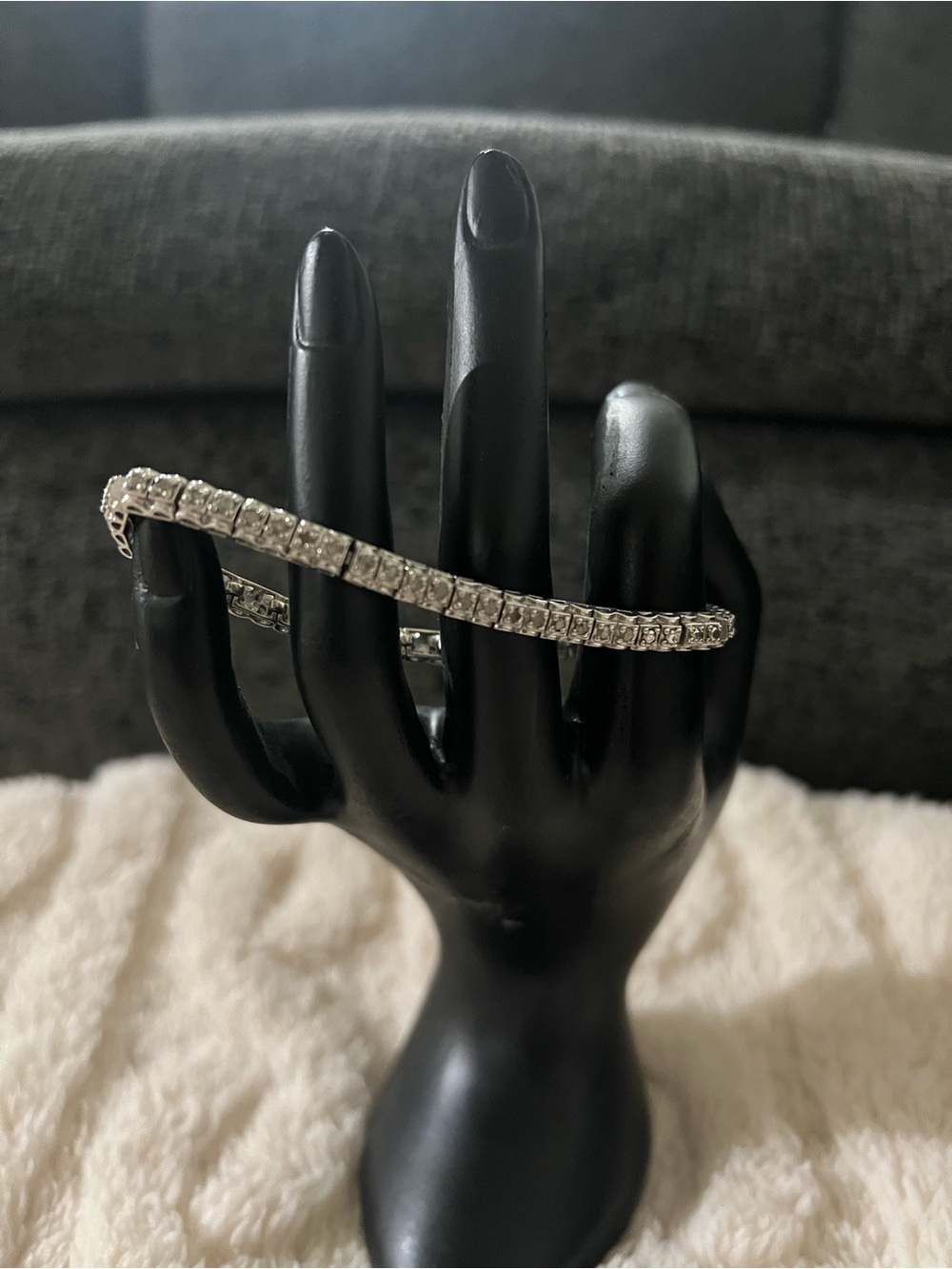 Classic Silver-Tone Crystal Tennis Bracelet - Sparkling Clear Stones